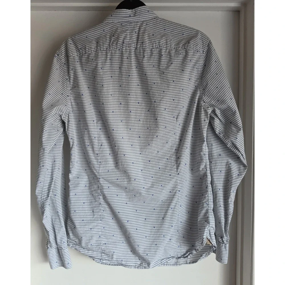 Banana Republic Men S Button Down Shirt Long Sleeve Blue White Striped Cotton